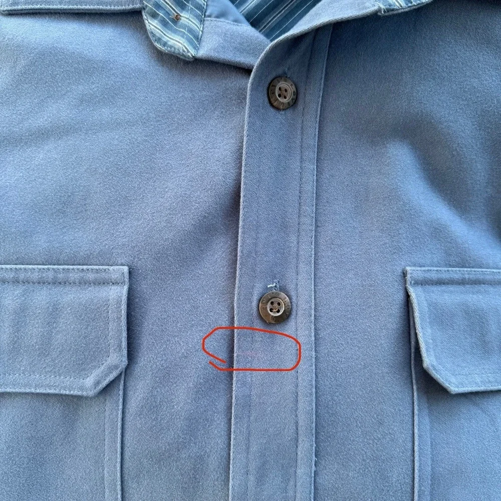 VTG Levis Shirt Jacket  Mens Large Blue Shacket  Lined Button Up Chamois Heavy - Picture 15 of 15